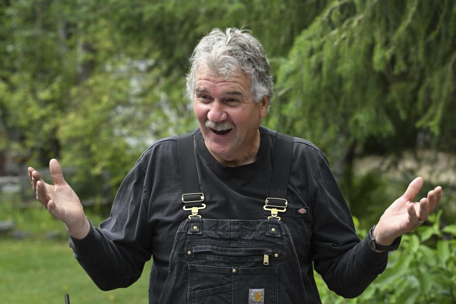 Mark Warren, an Alaskan resident, gestures while speaking.
