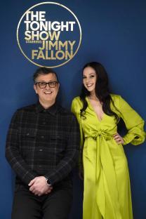David McCormack and Melanie Zanetti backstage at The Tonight Show Starring Jimmy Fallon.