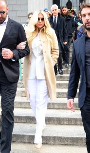 Kesha leaving New York State Supreme Court.