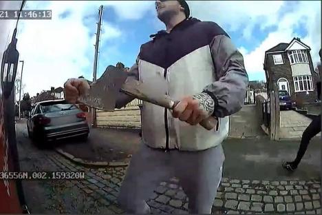 Shocking moment road rage thugs attack binmen with axe and sledgehammer in broad daylight brawl – as they’re jailed