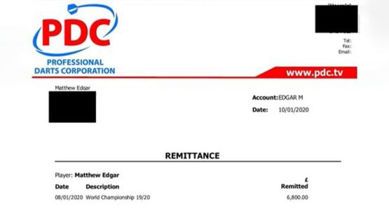 Darts star leaks World Championship payslip as he reveals long list of ‘deductions’ left him with just £5,200 winnings