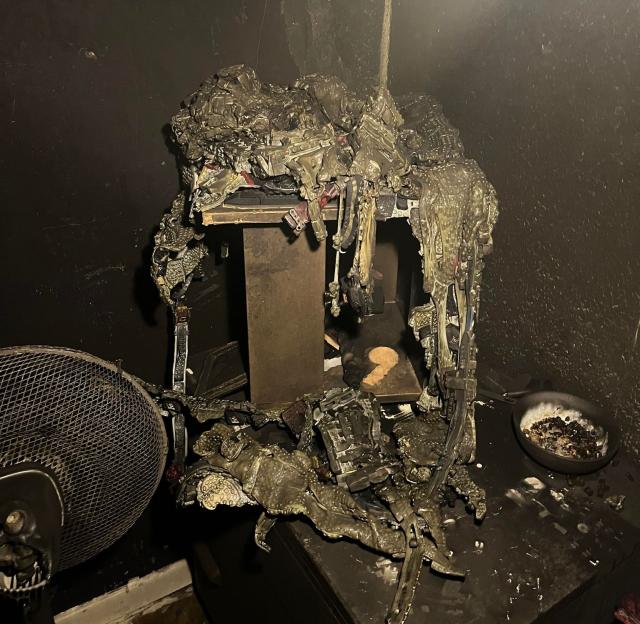 Fire damage to a home caused by a faulty e-bike battery.