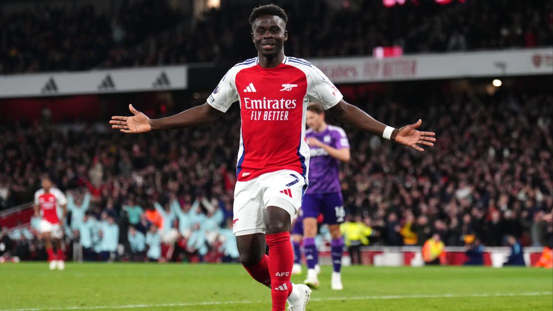 Bukayo Saka shows class in celebration as he scores just SEVEN MINUTES into Arsenal return after 101 days out injured