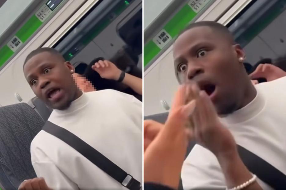 Moment footballer screams ‘I’ll kill you’ at women on train after they ‘refused to say which mate was most attractive’