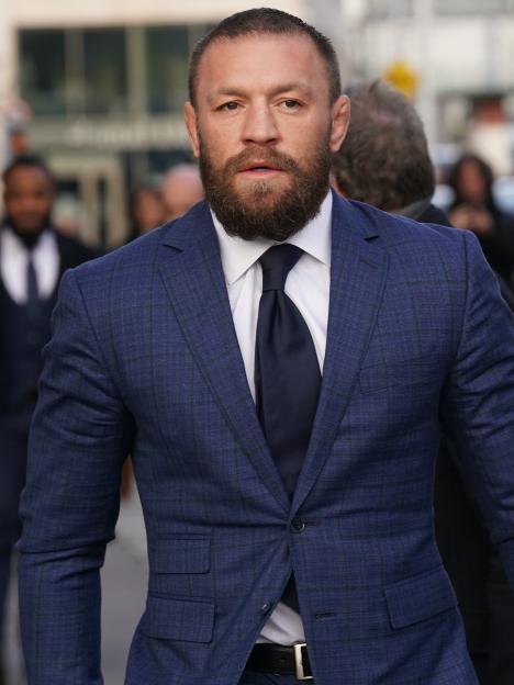 Mixed martial arts fighter Conor McGregor outside the High Court in Dublin, where he is appearing for a personal injury case against him. Nikita Hand, who is also known as Nikita Ni Laimhin, alleges she was raped by McGregor in a Dublin hotel in December 2018. Picture date: Thursday November 21, 2024. PA Photo. See PA story IRISH McGregor. Photo credit should read: Brian Lawless/PA Wire