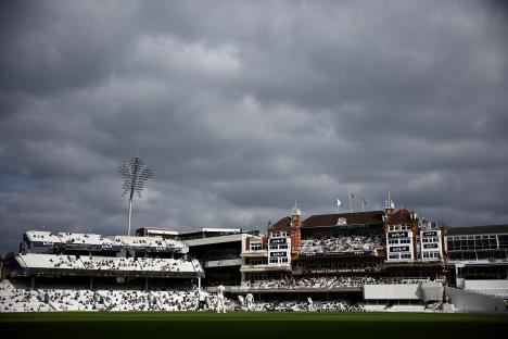 General view of a cricket match at The Kia Oval.