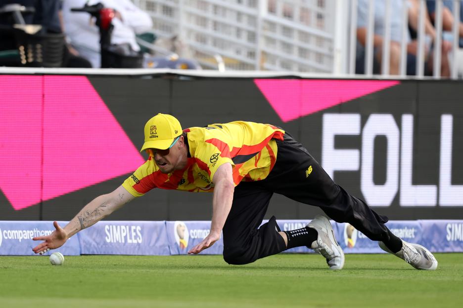 Adam Hose of Trent Rockets fielding a cricket ball.