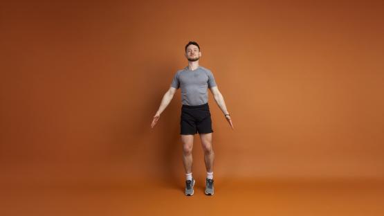 Man performing a fitness exercise.