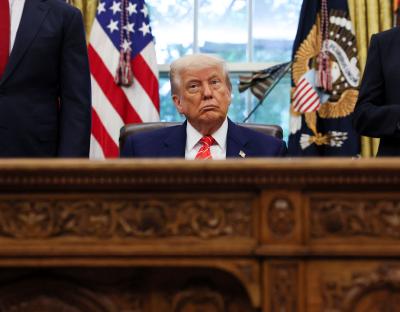 President Trump in the Oval Office.