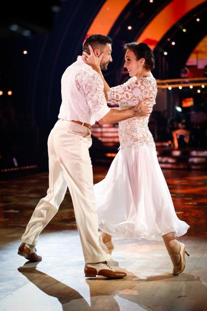 Amanda Abbington and Giovanni Pernice dancing on Strictly Come Dancing.