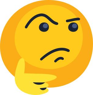 Illustration of a thinking emoji.