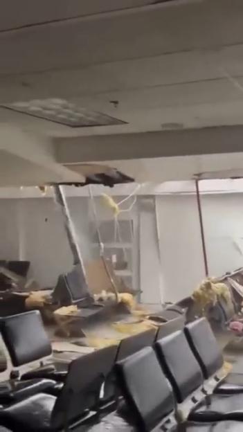Damage to a Jamaican airport terminal from Hurricane Melissa.