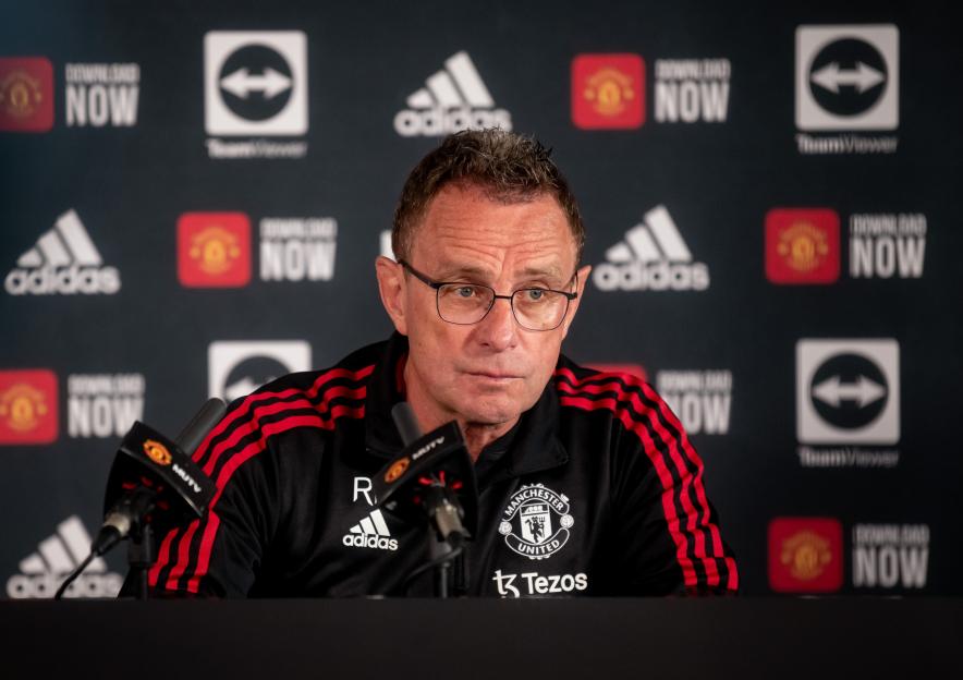 Ralf Rangnick of Manchester United at a press conference.