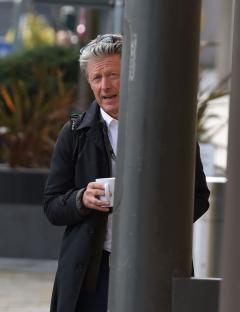 BBC Breakfast presenter Charlie Stayt leaving the studios.