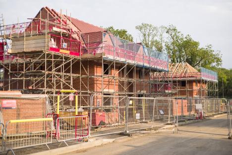 New homes under construction in a UK housing development.