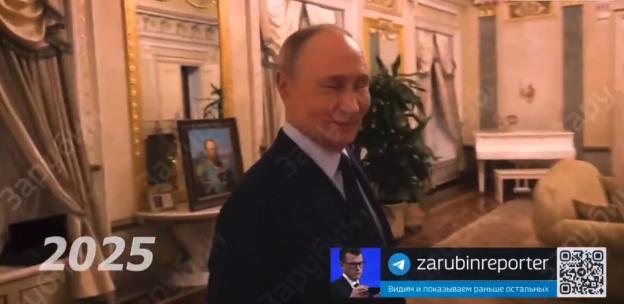 Bizarre moment Putin gives tour of luxurious Kremlin apartment… it comes with gilded walls, chandeliers & grand piano