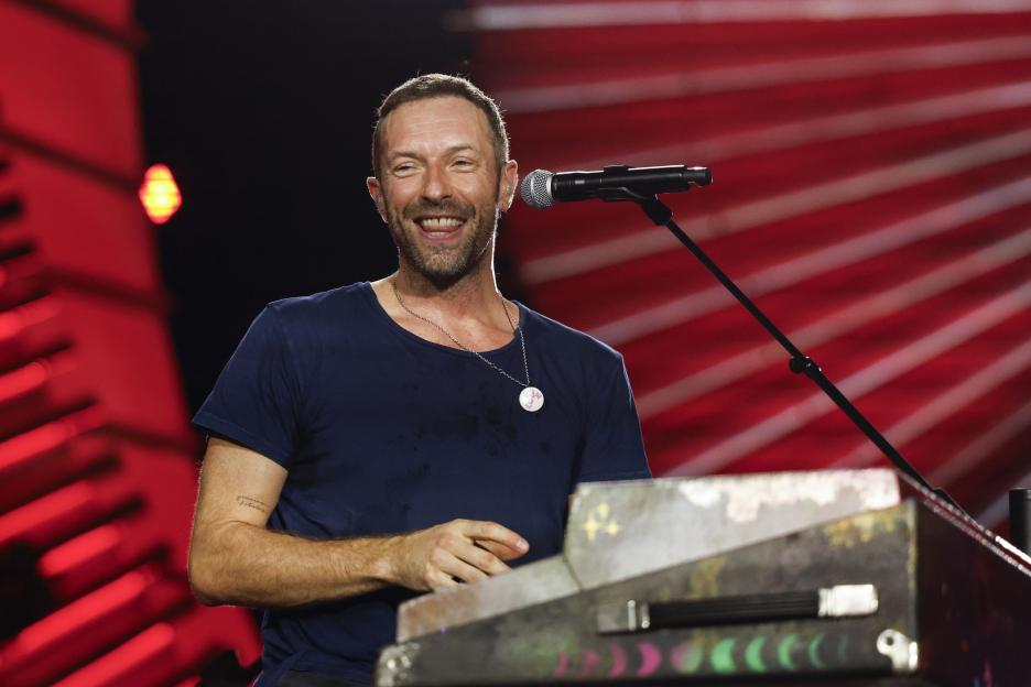 Chris Martin, lead singer of Coldplay, performs during the Global Citizen Festival: Amazonia.