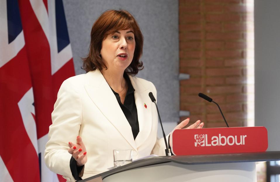 Lucy Powell speaking at a Labour Party event.