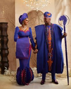 First Look Drop! Priscilla Ojo & Juma Jux Are Serving Traditional Wedding Vibes in Purple