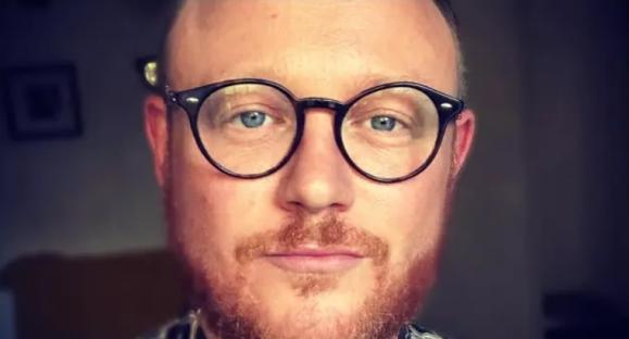 Close-up of Chris Cromby of the duo Jemini.