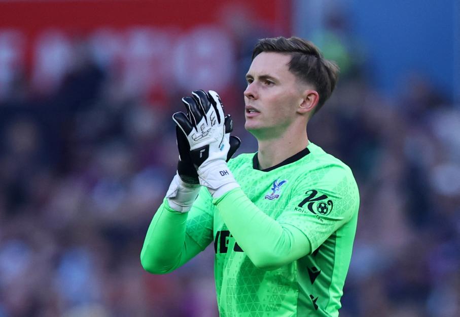 Dean Henderson of Crystal Palace before a soccer match.
