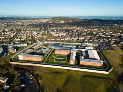 Aerial view of HMP Edinburgh prison.