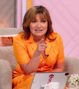 Lorraine Kelly on the set of her TV show.