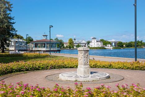Sundial clock on Haapsalu promenade.