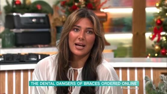 Woman discussing the dangers of online braces.