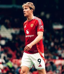 Rasmus Hojlund of Manchester United in action.