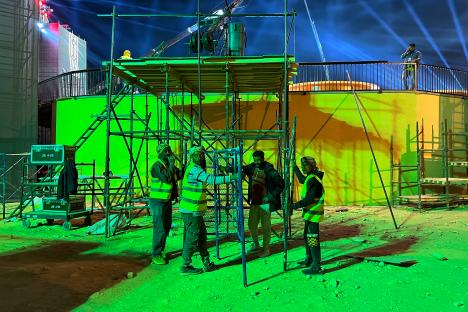 Migrant workers at a construction site in Riyadh, Saudi Arabia.