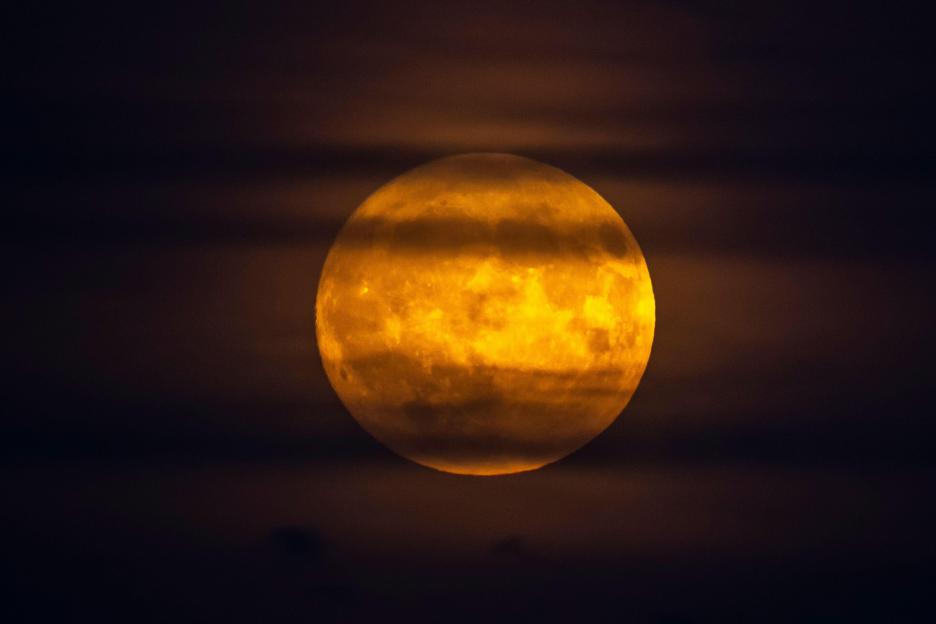 Full moon rising over London.