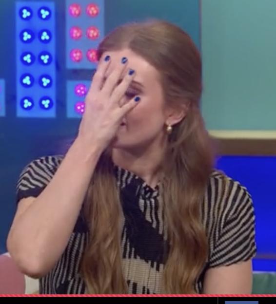 Maisie Smith crying during a live television interview.