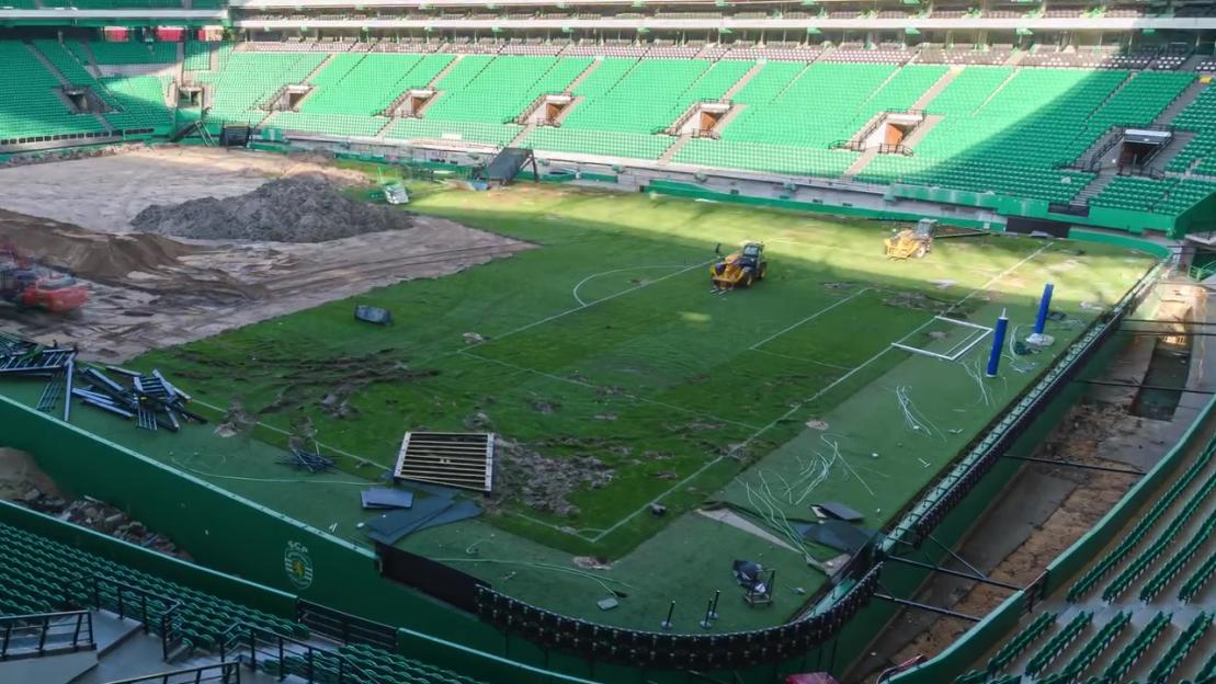 Sporting Lisbon stadium undergoing renovations.
