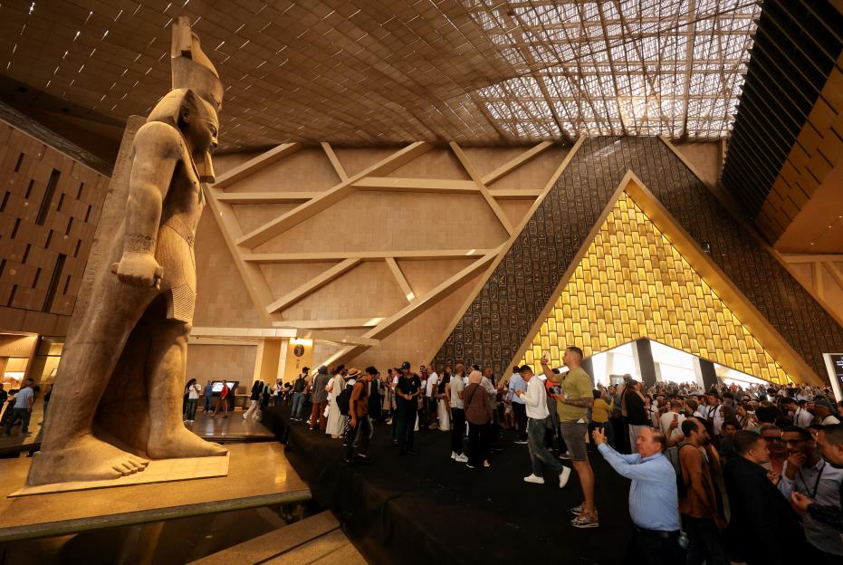 Visitors at the Grand Egyptian Museum after its official opening
