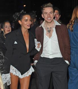Maura Higgins and Danny Jones leaving a party.