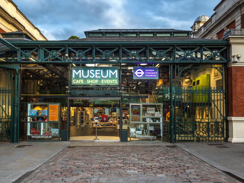 Exterior of the London Transport Museum in Covent Garden.