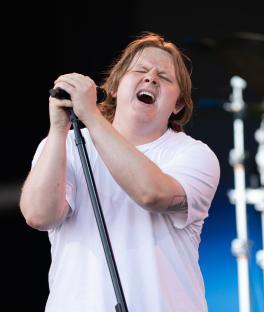 Lewis Capaldi performing at Glastonbury Festival.