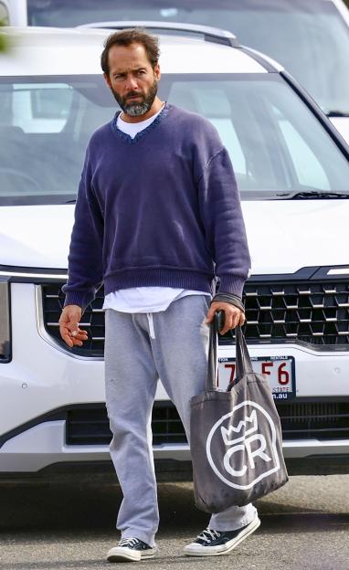Alex Dimitriades, the "Heartbreak High" star, on set for a new project in Mona Vale.