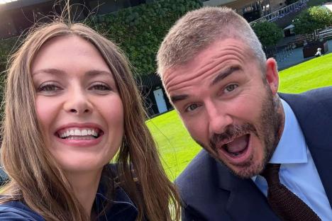 David Beckham makes mad 4,000-mile dash back from Club World Cup as he joins Maria Sharapova at Wimbledon