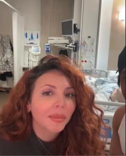 Jesy Nelson in a hospital room.