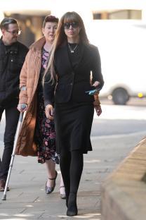 Isabelle Dale arriving at Southwark Crown Court.