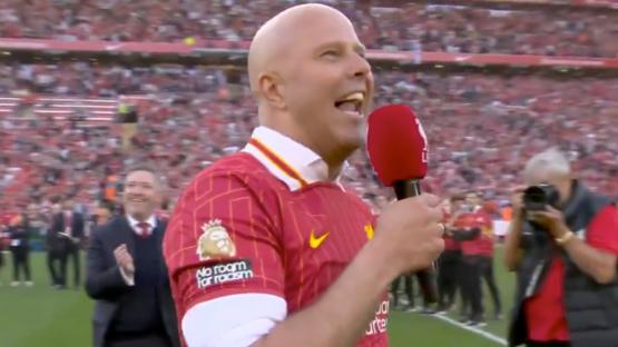 Arne Slot shows his class as he leads Anfield in chant about Jurgen Klopp after sealing 20th title for Liverpool