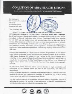 Abia health workers write Gov Otti, issue 15-day strike notice 4