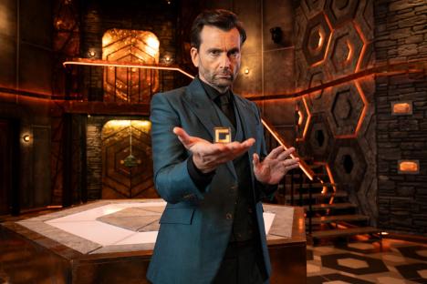 David Tennant on the set of his new game show, Genius Game.
