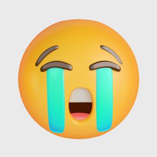 3D illustration of a crying emoji.