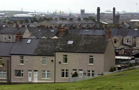 a picture of a row of houses with the caption general view of washington cumbria