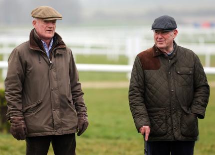 Trainer Willie Mullins and owner JP McManus at Cheltenham.