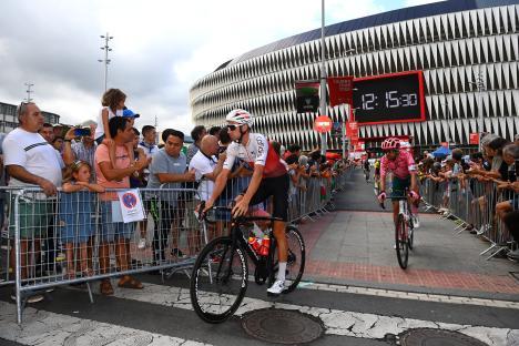 Davide Villella of Team Cofidis cycling in a race.