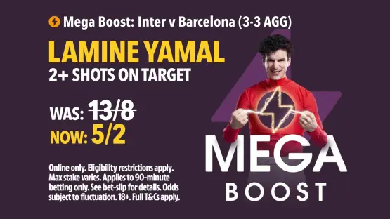 Inter vs Barcelona boost: Get Lamine Yamal 2+ shots on target at 5/2 with Tote, plus claim £40 in free bets